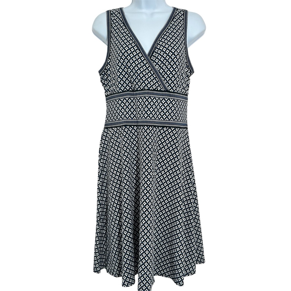 Max Studio Sleeveless Surplice Faux-Wrap V-Neck Dress Size L Stretch NWT